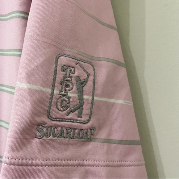 Tiger Woods Nike Golf Lavender Gray Striped Polo - Picture 8 of 9